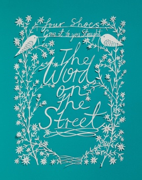 [‘The Word on the Street’ (2013), Stylist, 200th Issue, Hand-cut Paper] 